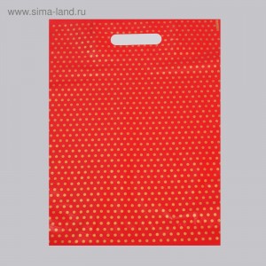 Пакет полиэтиленовый, с вырубной ручкой, «Горошек», бордовый, 35 х 45 см, 50 мкм 4986776