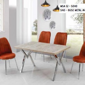 Столовый комплект 80X140  "1 стол+ 6 стула" мод.MSA 52 SOHO  (Турция)