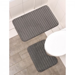 Набор ковриков для ванны и туалета 2 шт SAVANNA 40х50, 50х80 см "Оливия", цвет серый   9094012