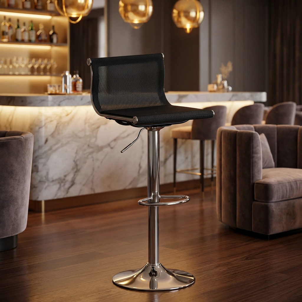СТУЛ БАРНЫЙ BARSTOOL MESH (черный) (ВИ)